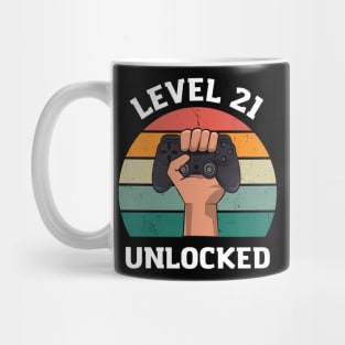 Level 21 Unlocked Birthday 21 T-shirt Mug